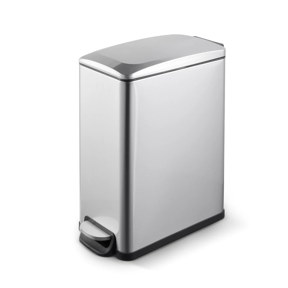 2.6 Gal./10 Liter Slim Stainless Steel Step-on Trash Can for Bathroom and Office