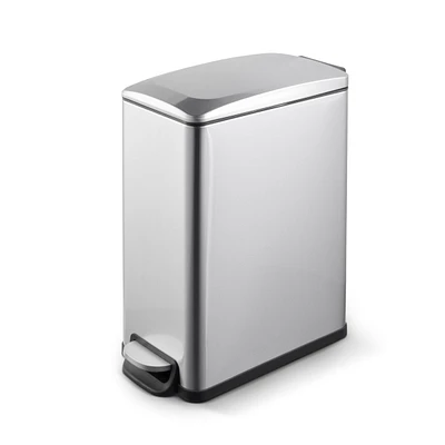 2.6 Gal./10 Liter Slim Stainless Steel Step-on Trash Can for Bathroom and Office