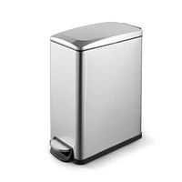 2.6 Gal./10 Liter Slim Stainless Steel Step-on Trash Can for Bathroom and Office