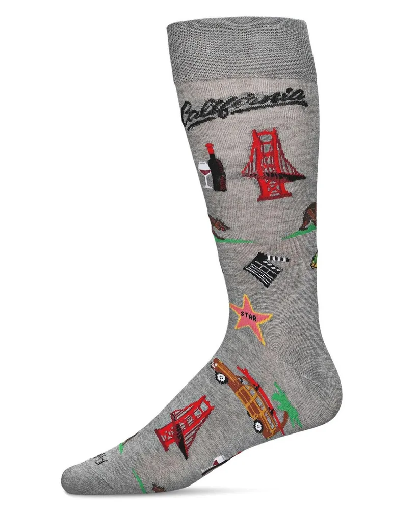 MeMoi Men's Destination Rayon from Bamboo Novelty Crew Socks