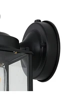 Boston 4.25" 1-Light Farmhouse Industrial Iron, Glass Outdoor Led Sconce, Set of 2