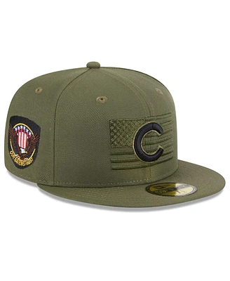 Men's New Era Green Chicago Cubs 2023 Armed Forces Day On-Field 59FIFTY Fitted Hat