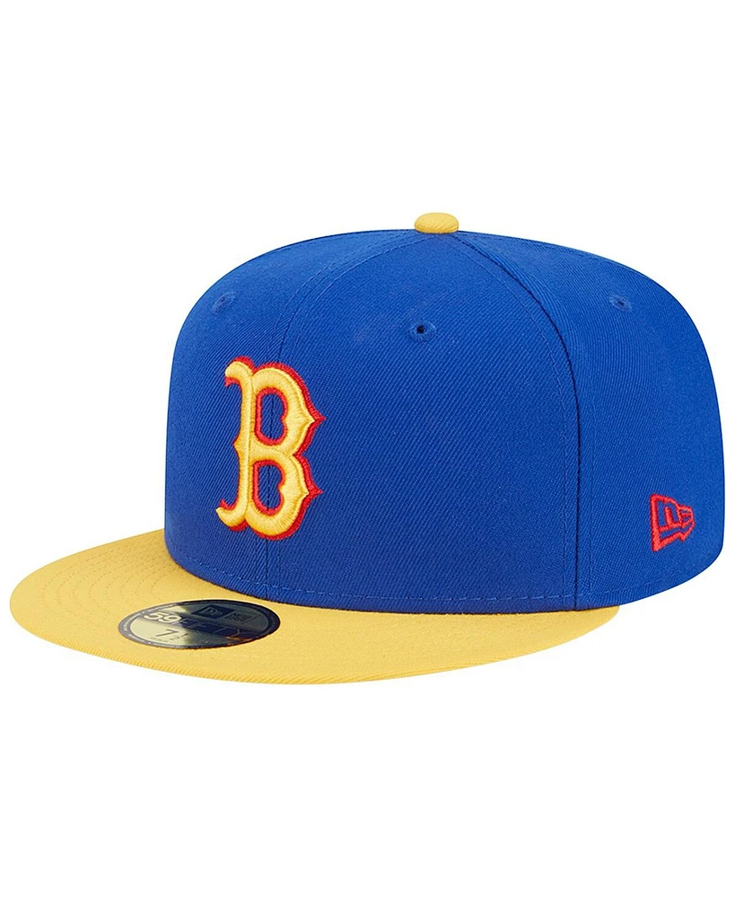 Men's New Era Royal, Yellow Boston Red Sox Empire 59FIFTY Fitted Hat