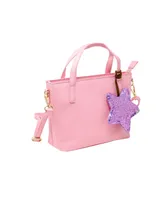 Tiny Treats Girls Pink Leather Tote Bag