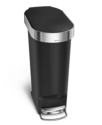 simplehuman 40 Liter Plastic Slim Liner Rim Kitchen Trash Can