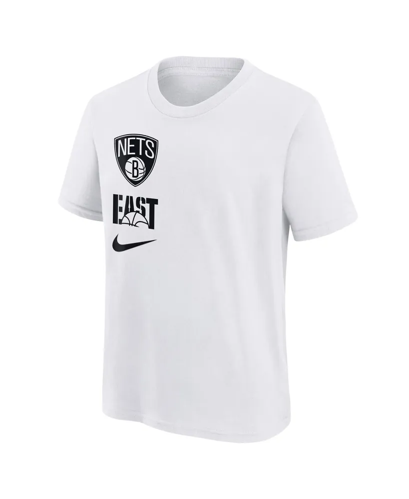 Big Boys and Girls Nike White Brooklyn Nets Vs Block Essential T-shirt