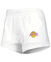 Women's Concepts Sport White Los Angeles Lakers Sunray Shorts