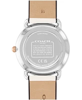 Coach Women's Elliot Chalk White Leather Strap Watch, 36mm