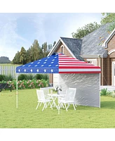 Outsunny 10' Pop-Up Foldable Gazebo with Roller Bag Sidewall Multicolo