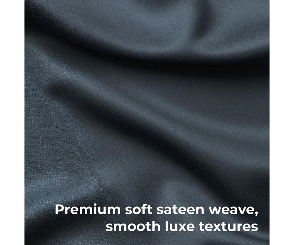 Cariloha Resort 4-Piece Sateen Sheet Set |Coconut Milk | Cal King Viscose Material Thermal-Regulating, Extra Soft Cooling Sheets