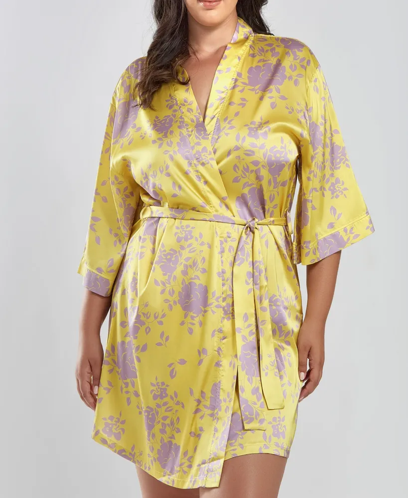 iCollection Plus Fiona Satin Print Robe