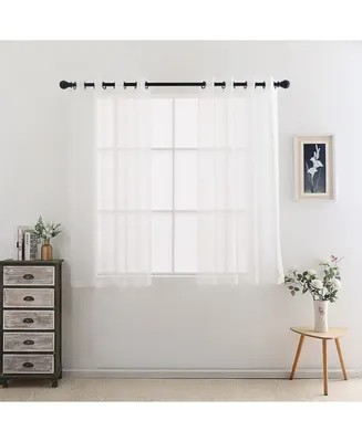 GoodGram Montauk Accents 2 Piece Grommet Top Summery Sheer Voile Window Curtain Panels For Small/Short Windows