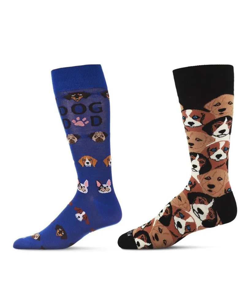 MeMoi Men's Crew Animal Assortment Socks, Pair of 2