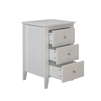 3 Drawer Nightstand With Charging Station And Usb Ports & Power Outlets, Wooden Bedside