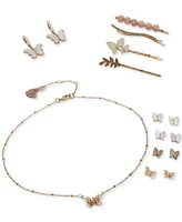 lonna & lilly Gold-Tone Mother-of-Pearl Butterfly Drop Earrings