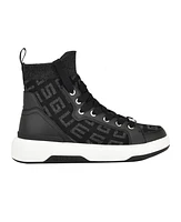 Guess Women's Mannen Knit Hi-Top Lace-Up Fashion Sneakers