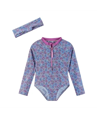 Toddler/Child Girls One Piece Rash guard Set