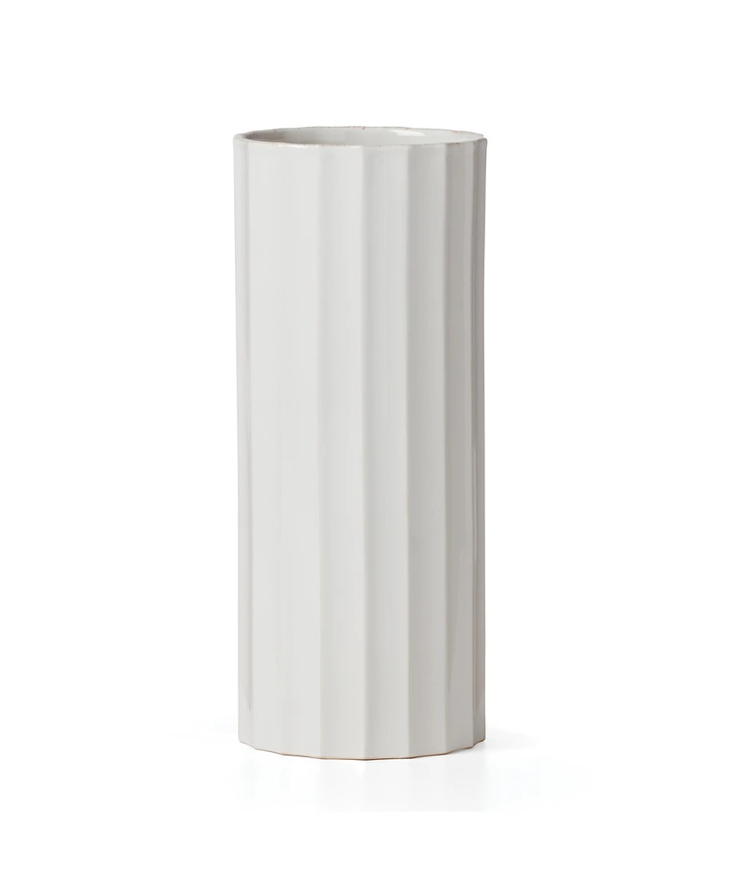 Lenox French Perle Scallop Cylinder Vase, Medium
