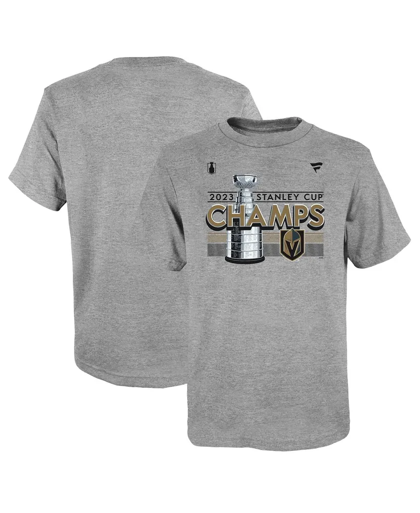 Preschool Boys and Girls Fanatics Heather Gray Vegas Golden Knights 2023 Stanley Cup Champions Locker Room T-shirt