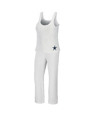 Women's Wear by Erin Andrews Cream Dallas Cowboys Plus Cozy Scoop Neck Tank Top and Pants Set