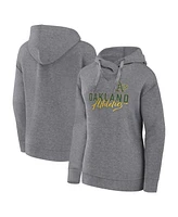 Women's Fanatics Heather Gray Oakland Athletics Script Favorite Pullover Hoodie