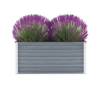 Garden Raised Bed Galvanized Steel 39.4"x15.7"x17.7" Gray
