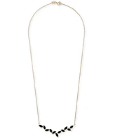 Onyx Marquise 17" Collar Necklace in 14k Gold-Plated Sterling Silver