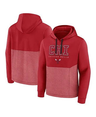 Men's Fanatics Red Chicago Bulls Successful Tri-Blend Pullover Hoodie