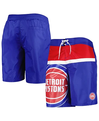 Men's G-iii Sports by Carl Banks Blue Detroit Pistons Sea Wind Swim Trunks