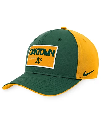 Men's Nike Green, Gold Oakland Athletics Classic99 Colorblock Performance Snapback Hat