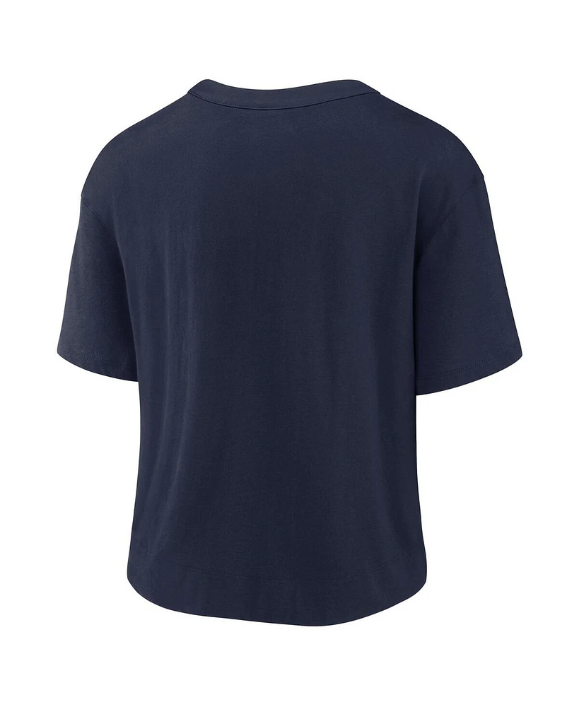 Women's Nike Navy, Silver Dallas Cowboys High Hip Fashion T-shirt