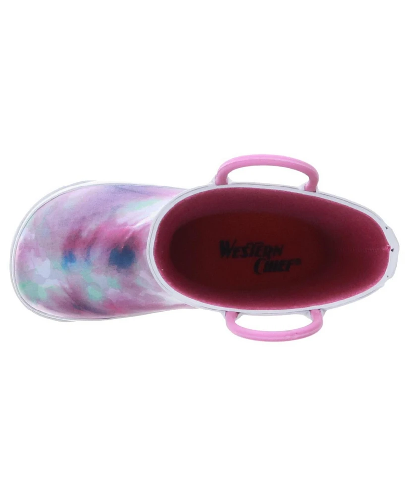 Toddler Little Girl's and Big Tie Dye Rain Boot