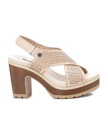 Women's Cross Strap Heeled Sandals By Xti