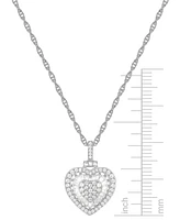 Diamond Heart 18" Pendant Necklace (1/2 ct. t.w.) in 14k Rose Gold (Also Available in White Gold)