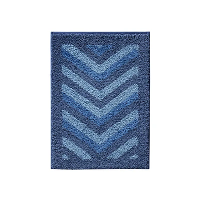 Ultra Soft Non Slip Shaggy Bath Rug - Chevron Design Small 17"x24"