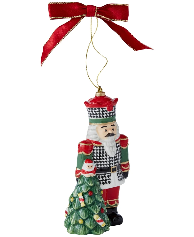 Spode Christmas Tree Houndstooth Nutcracker Ornament