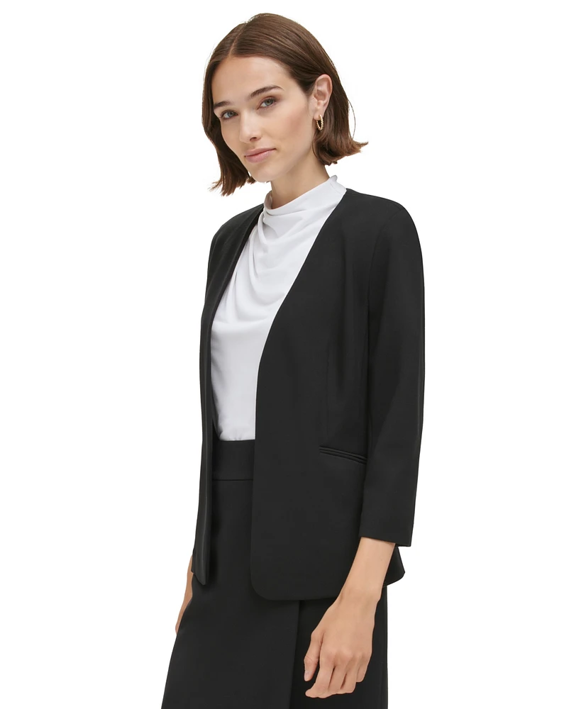 Calvin Klein Women's 3/4-Sleeve Open-Front Blazer