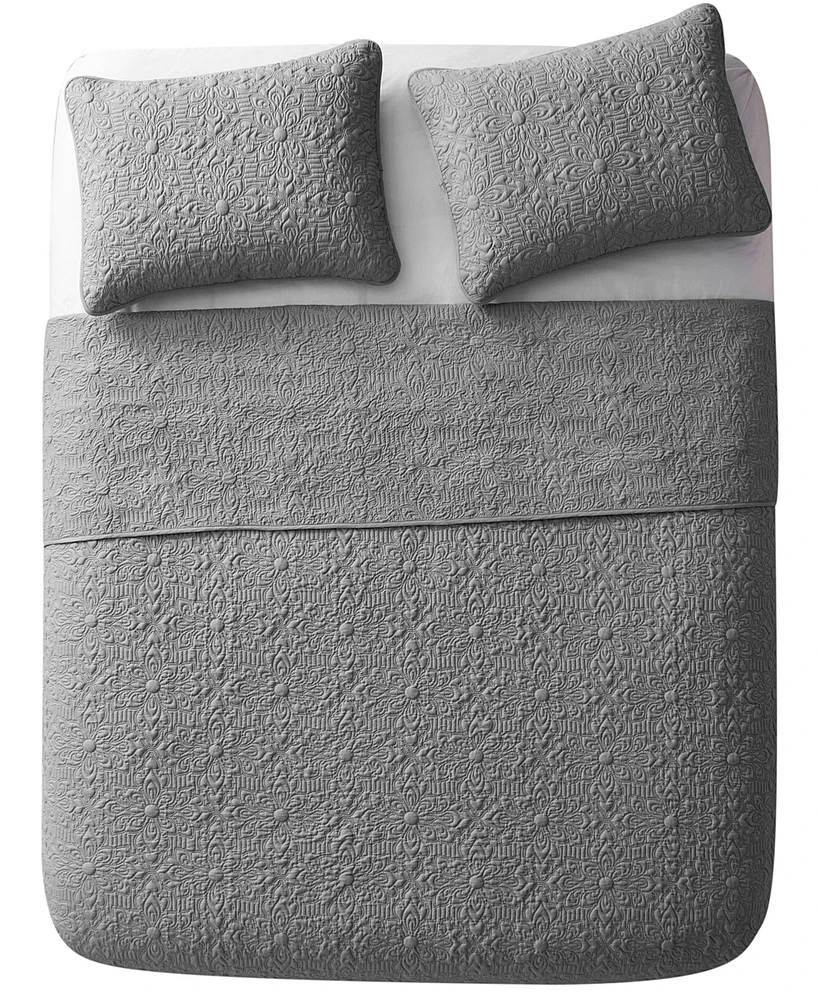 Vcny Home Caroline Embossed 3-Pc. Quilt Set