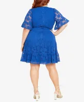 City Chic Plus Size Garden Kisses Dress