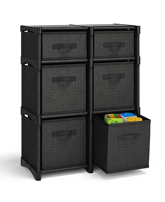 Heavy Duty 6 Cube Storage Organizer with Fabric Bins
