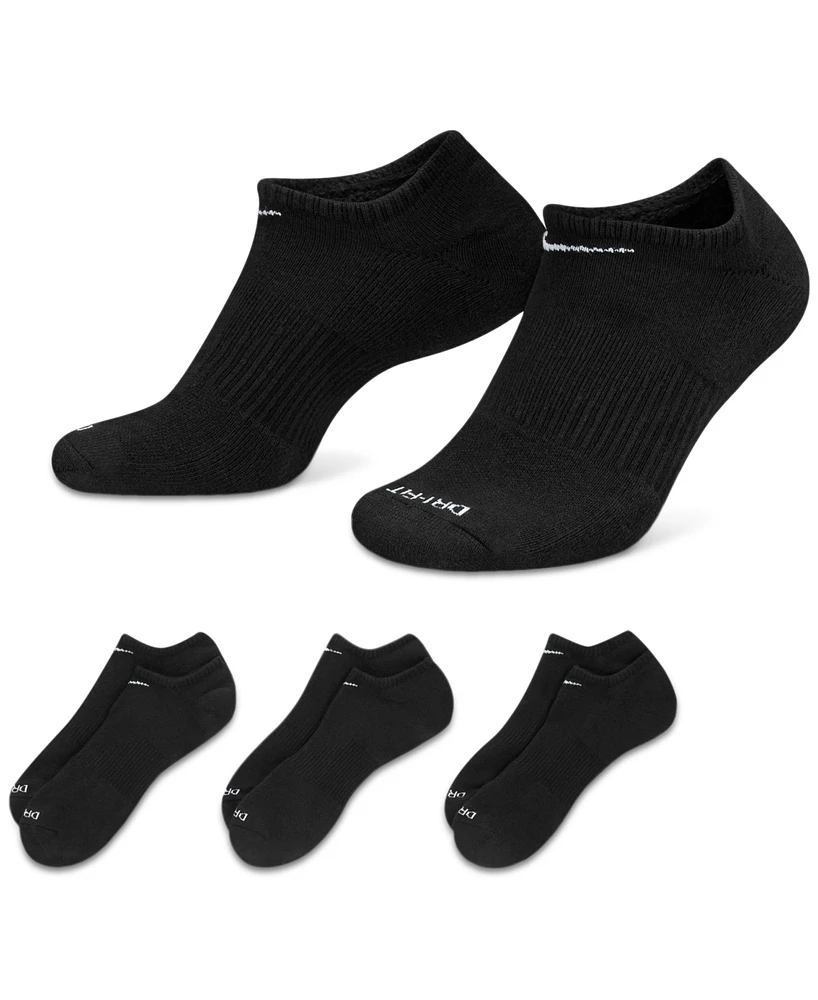 Nike Unisex Everyday Plus Cushion Training No-Show Socks 3 Pairs