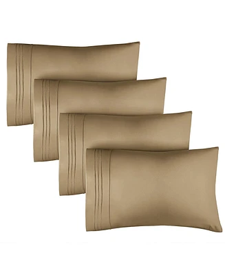 Pillowcase Set of 4 Soft Double Brushed Microfiber