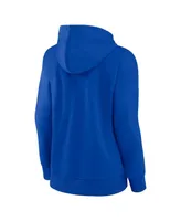 Women's Fanatics Royal Los Angeles Rams Iconic Cotton Fleece Checklist Pullover Hoodie