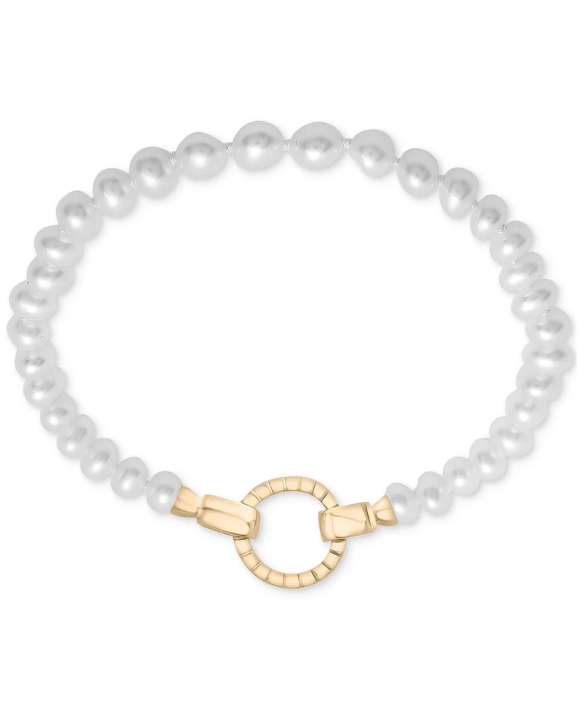 Audrey by Aurate Cultured Freshwater Pearl (4mm) Circle Clasp Bracelet
