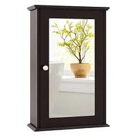 Bathroom Wall Cabinet Single Mirror Door Cupboard Storage Medicine Wood Shelf