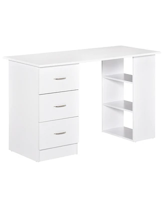 Homcom 47" Modern Computer Desk Writing Table w/ Bookcase Combo Storage Shelf