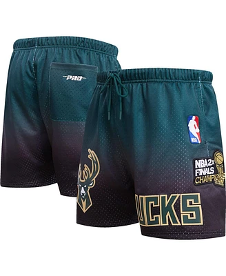 Men's Pro Standard Purple, Hunter Green Milwaukee Bucks Ombre Mesh Shorts