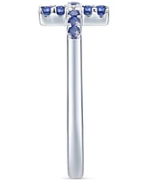 Emerald (1/5 ct. t.w.) & Diamond Accent East-West Cross Ring in Sterling Silver (Also in Ruby & Sapphire)