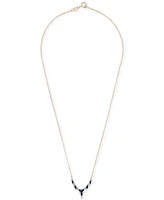 Sapphire (1-1/4 ct. t.w.) & Diamond (1/5 ct. t.w.) Cluster 17" Statement Necklace in 14K Gold