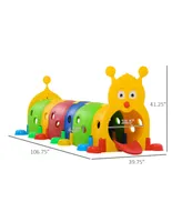 Qaba Toddler Caterpillar Tunnel Climb-n-Crawl Play, 106.75" x 39.75" x 41.25"